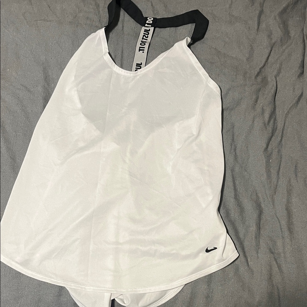 Nike White Tank with Black Trim